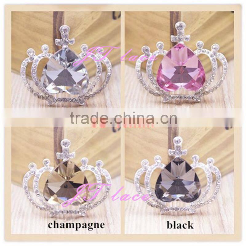 4 size metal crown button-White Silver Crown Rhinestone Decorative Metal Shank Buttons
