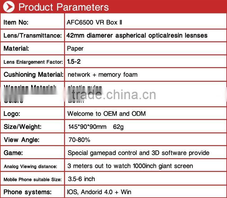 made in china best quality low price cardboard 3d glasses virtual reality