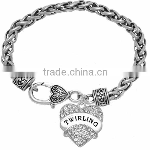 Genuine Austrian Clear Crystal GAMMA PHI BETA SORORITY Charm Chain Link Bracelet