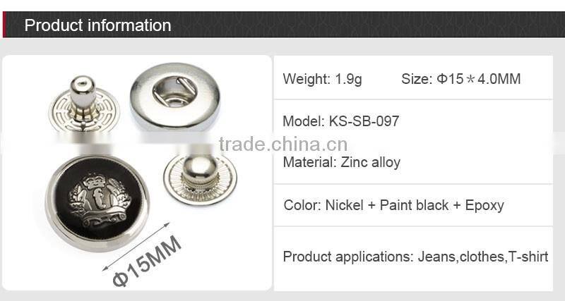 Hot Sale Metal Snap Buttons For Shirts For Men