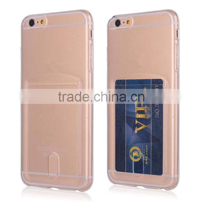 Ultra thin for Iphone 6 Case Transparent TPU Cases with Card Slot