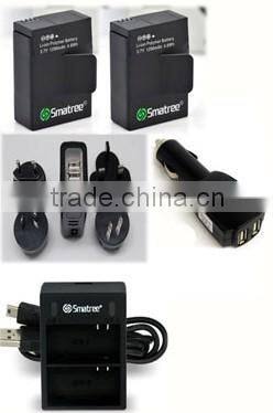 Smatree power Rapid Dual USB Battery Charger w/USB Cable for GoPro HD HERO3, HERO3+ camera