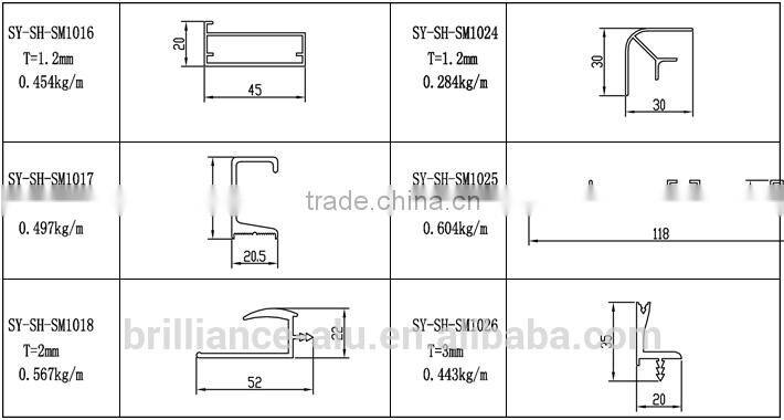 Brilliance 6061 Wood Grain Finish aluminum picture frame extrusion
