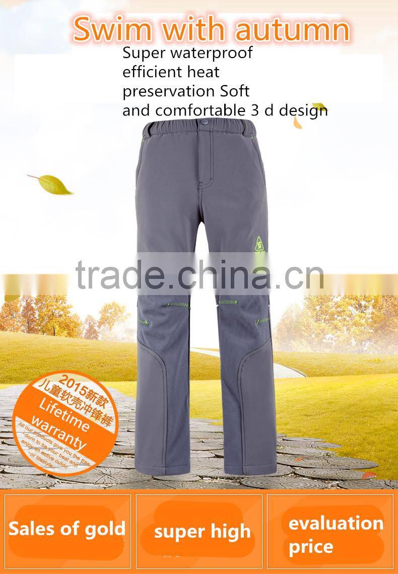 Top fashion children ski pants waterproof breathable anti-static anti- pilling