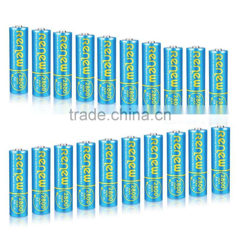 RENEW brand NiMH AA 2800mAh Ready-To-Use AA Rechargeable Batteries 8Pack