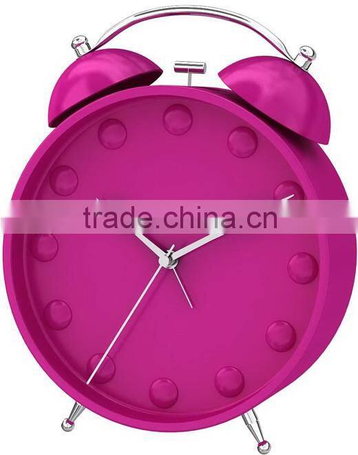 3D dial scale 8.5" metal twin bell alarm clock