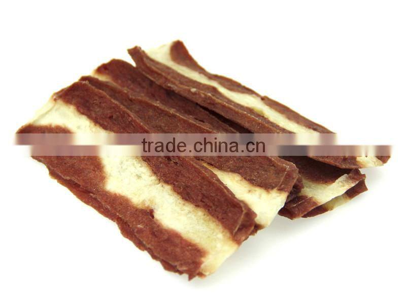 natural pet dog treat food dry chicken fillet with cheese pet food