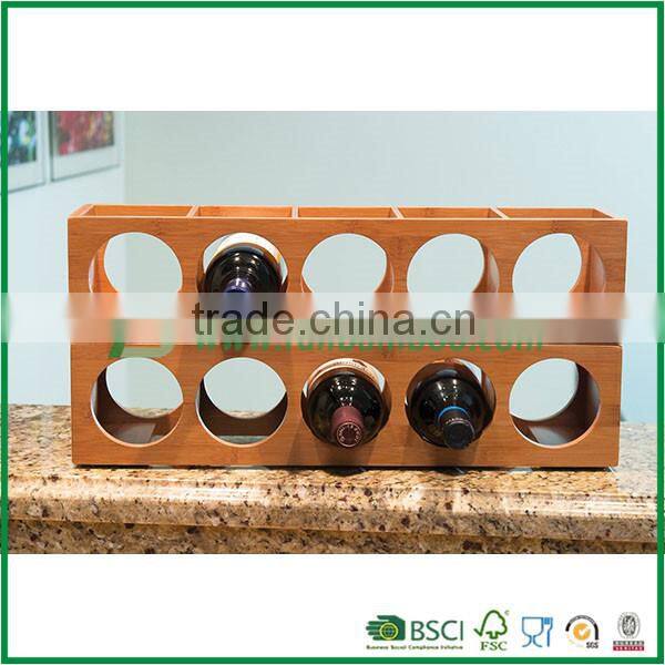2015 New design promotional bamboo wine shelf best quality
