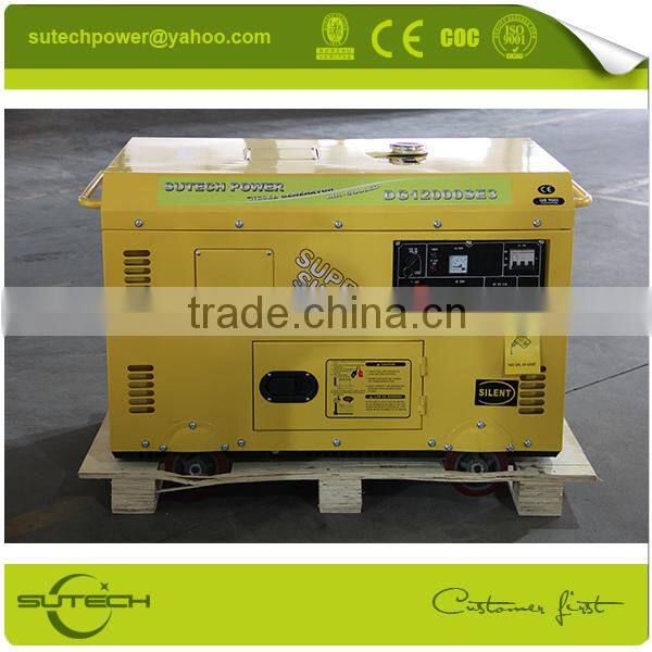 Low noise single phase 5kw portable 220V generator with soundproof and 4 wheels