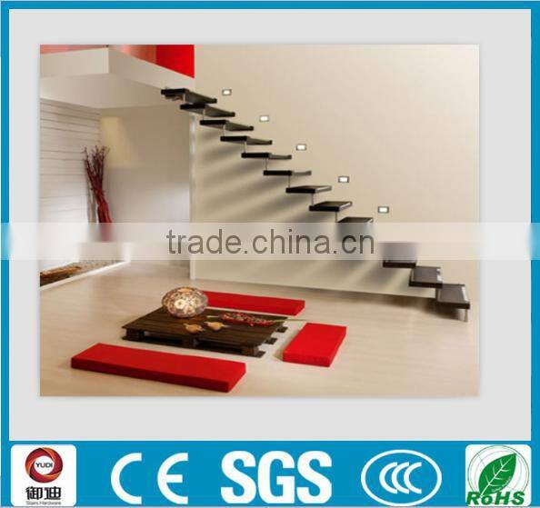 Europe glass floating stairs with Light/LED