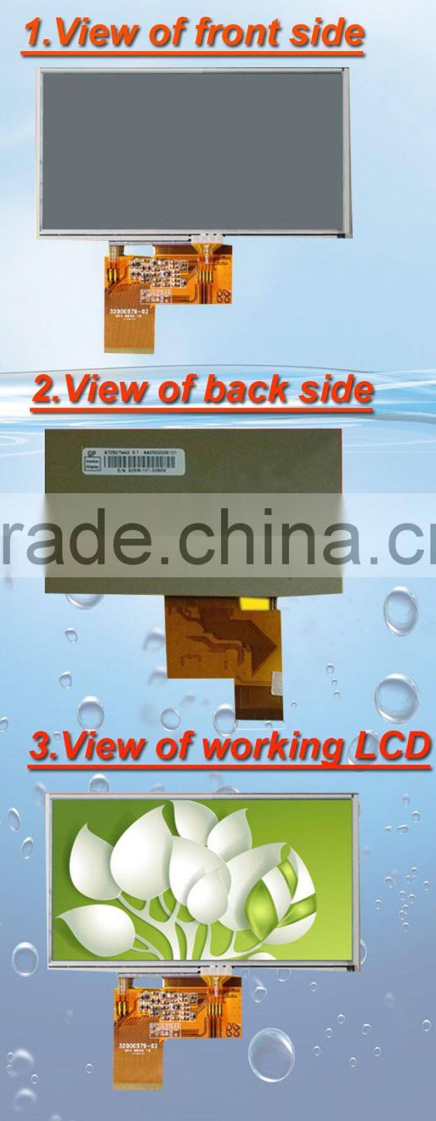 5inch 800*480 RGB interface 300nits landscape tft display touch screen with RTP