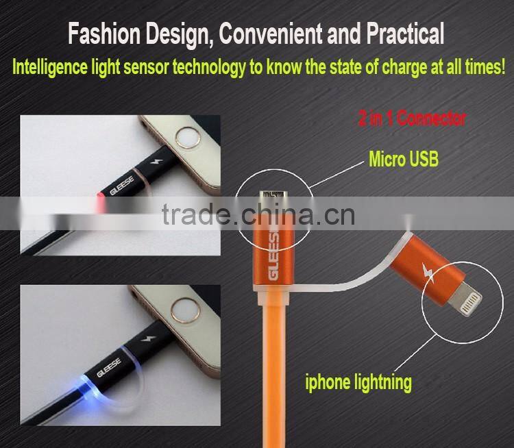 Mirco 20 in 1 USB flat cable dongguan factory for iphone and samsung phone