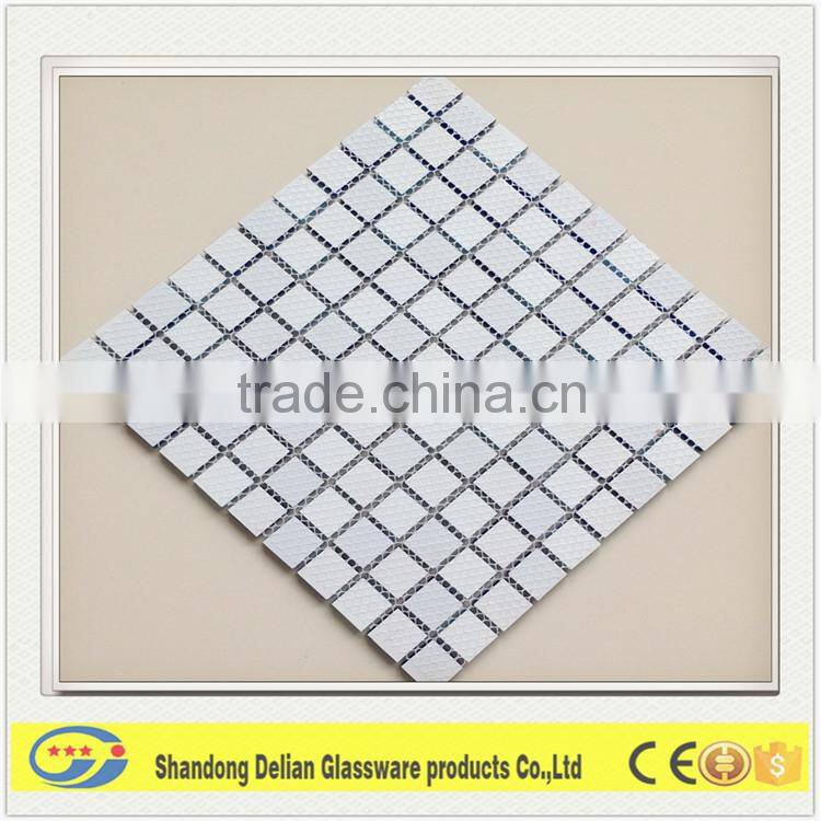 blue color swimming pool glass mosaic