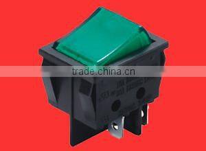 Lighted green on off rocker switch