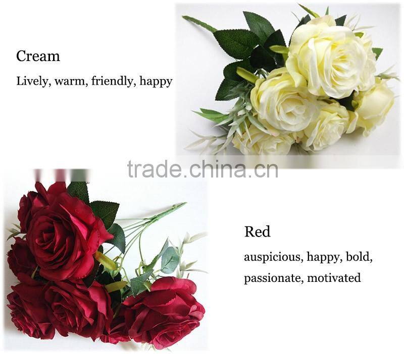 high quality artificial rose yellow bouquet