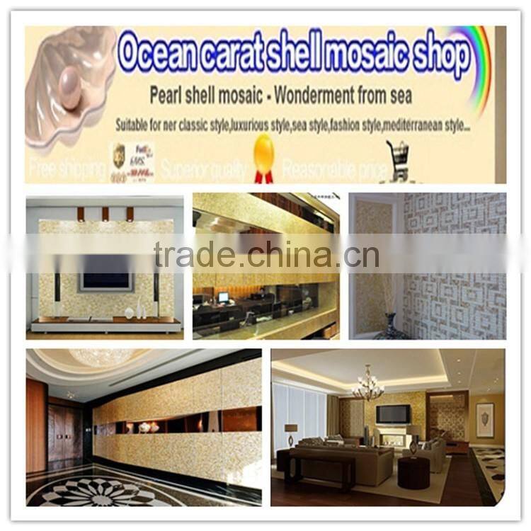 Super quality Luxury gold colors natural sea shell tiles mosaic