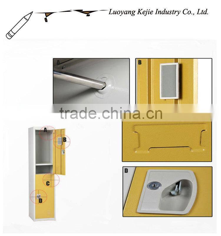 Knock Down Metal 2 Tier Gym Locker/Double Door Storage Locker