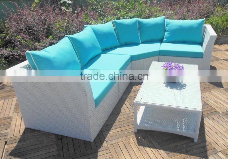 morden design white rattan sofa outdoor furniture european style