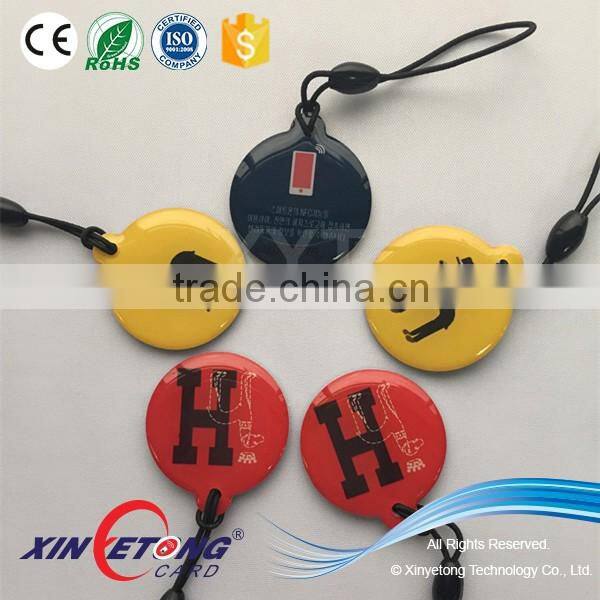 13.56MHZ Type 2 Ntag216 NFC Epoxy Tag With Metal Ring