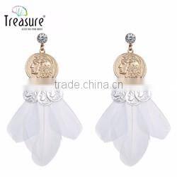 Fashion jewelry hot selling big cross black sheet golden alloy drop earring