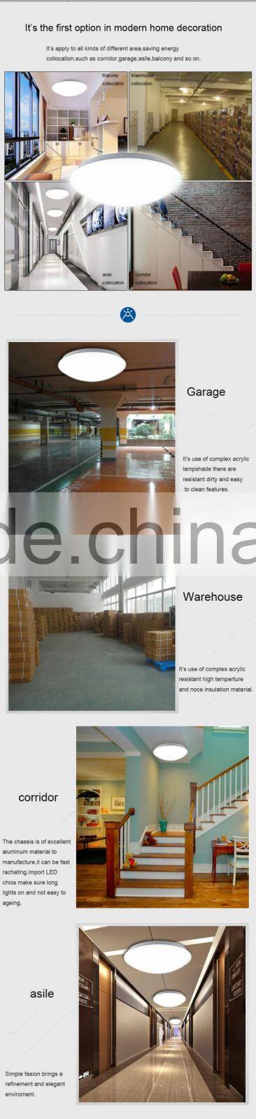 2016 best sell 18w radar sensor led ceiling lamp guzhen