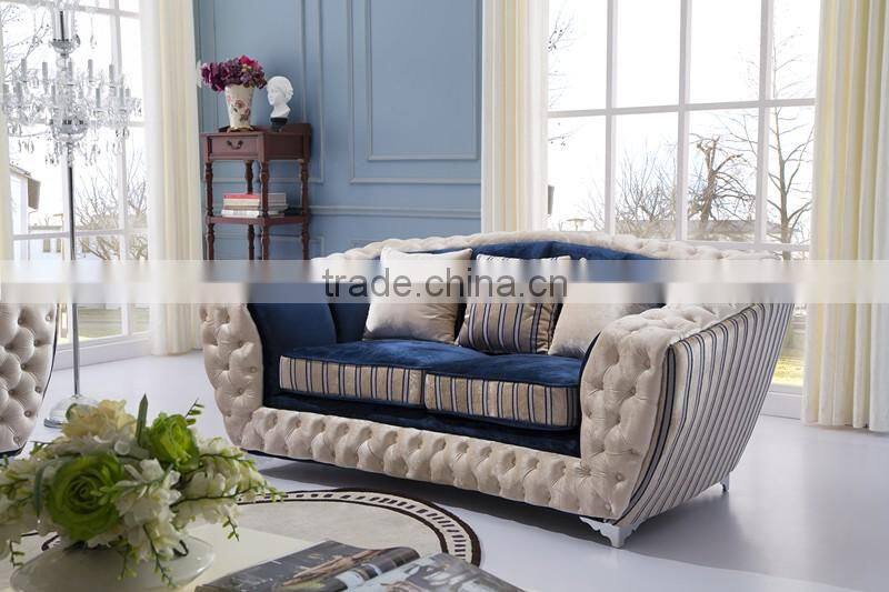 European Classic Sofa New Modern Design Chesterfield Fabric Sofa Set AL044