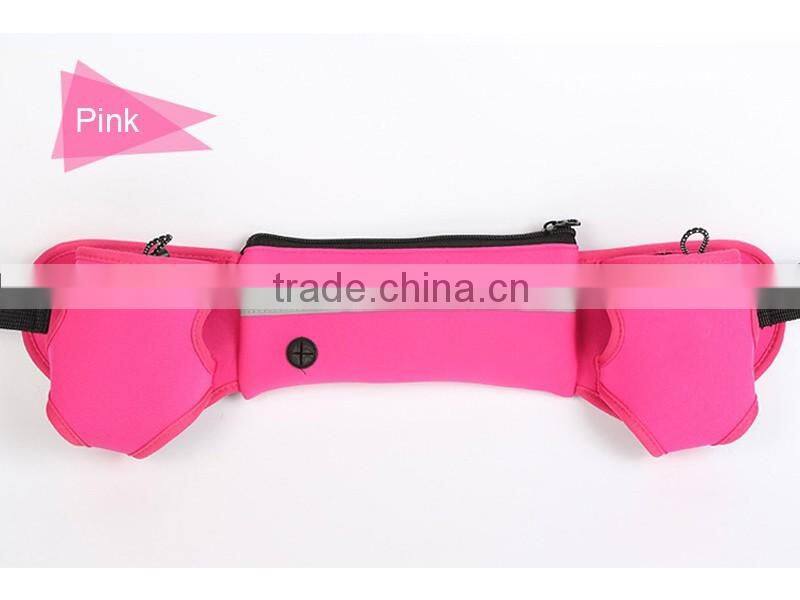 Waterproof neoprene running waist bag, outdoor fitness elastic sports running belt, elastic spandex money belt