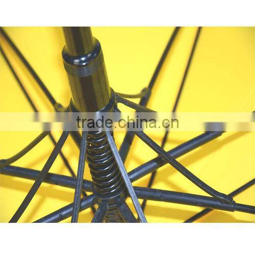 wholesale automatic golf umbrella with T190 pongee fabric and rubber coated plastic handle with custom logo