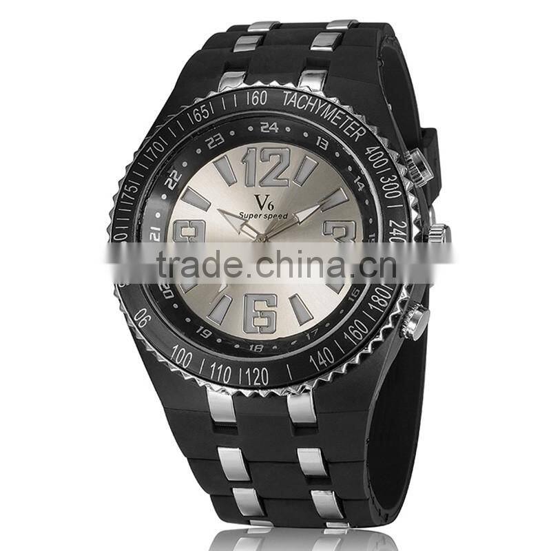 WJ-5414 big face silicone trendy attractive top brand V6 night luminous men and women watch