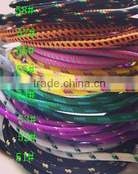 Newest Colorful Metal Shell Braided Micro USB Charger Cable Cord for all smart phone