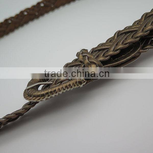 Lady's braided paper braided belt for jeans