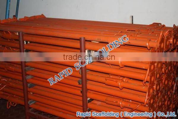 Powder coated shoring props in Red