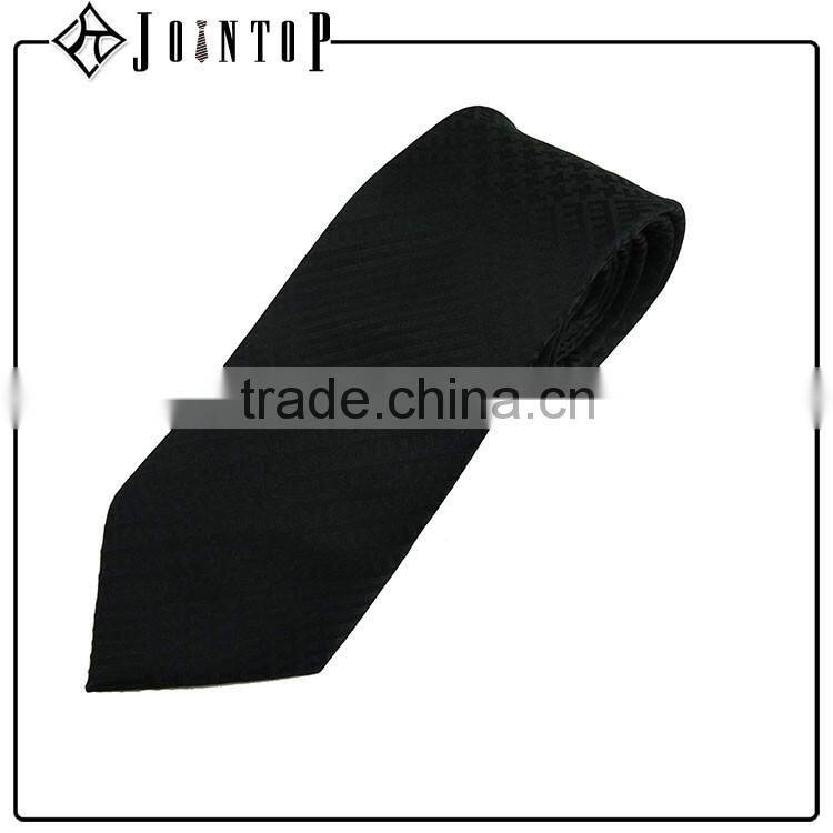Custom concrete form flat business black silk tie formal wear