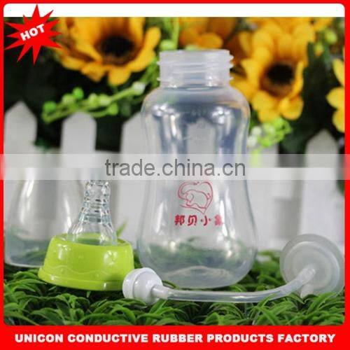 Factory direct sale 100% food grade silicone baby bottle sassy teething feeder soft silicone baby bottle unbreakable UN-0826