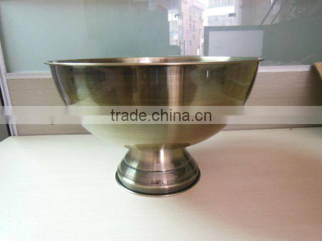 12L stainless steel champagne bowl finished in plating gold