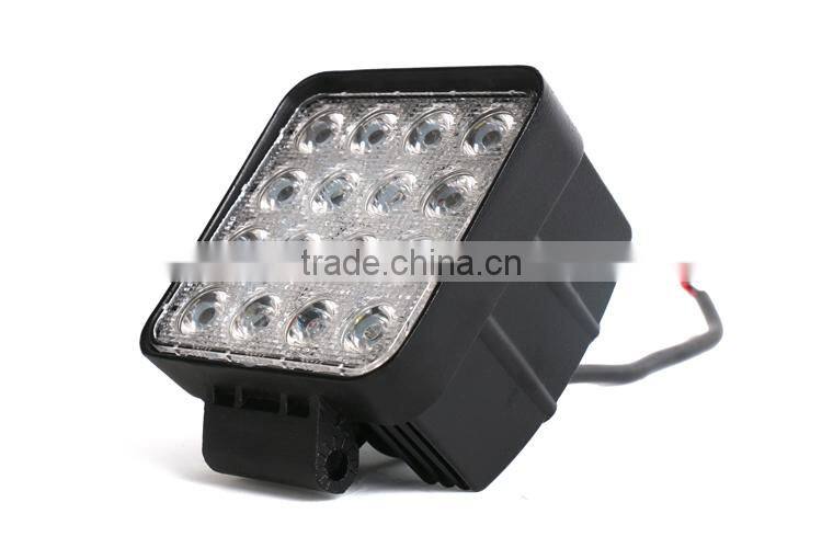 2pcs 4.3Inch 48W 16*3W Spot Epistar LED Working Light Waterproof Fog Lamp DRL For Universal Jeep SUV ATV Off-road Truck Car