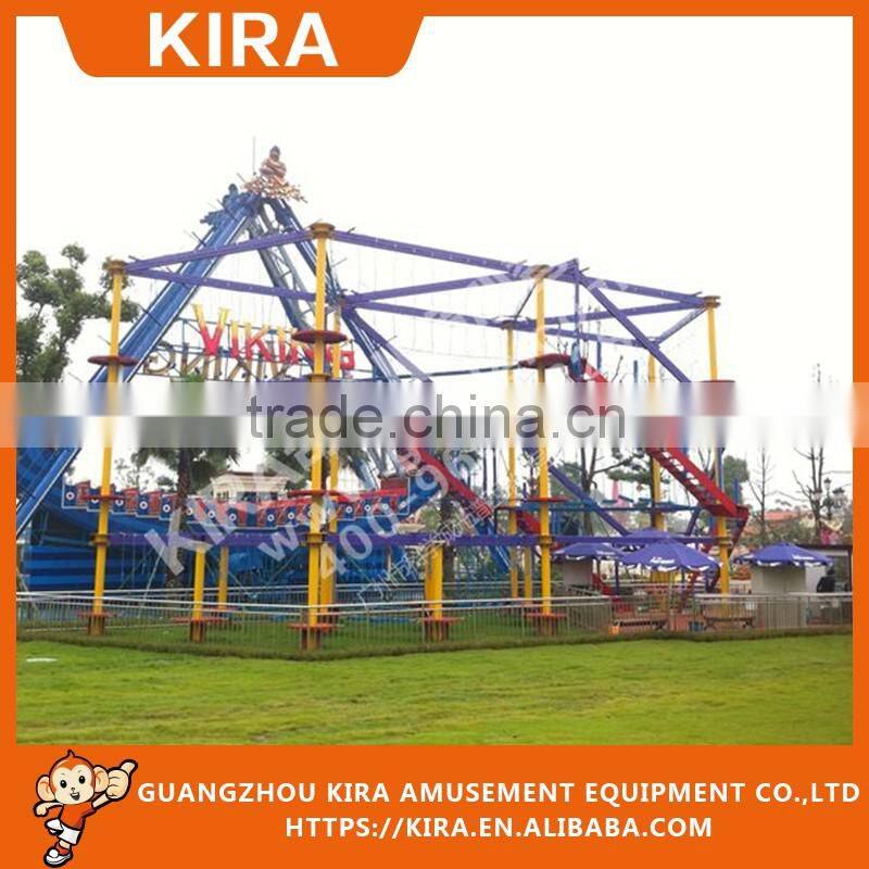 Kids outdoor playground equipment with naughty castle and rope course