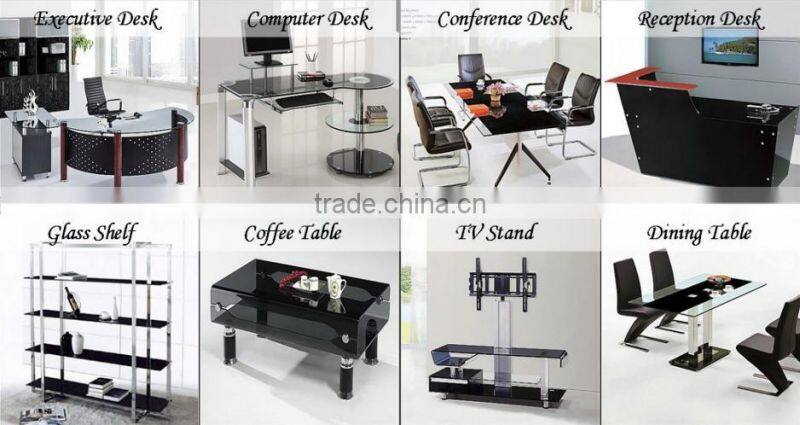 PT-C0401 Mordern oval tempered glass top conference table
