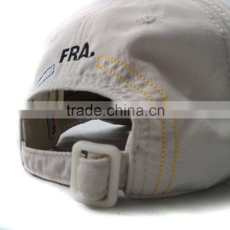 Custom Embrossed 100% cotton baseball hat plastic buckle cap