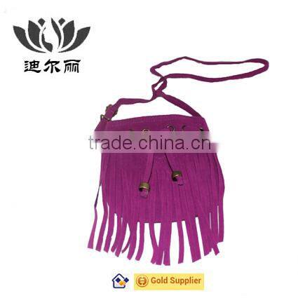 High Quality Colorful Suede Tassel Bag