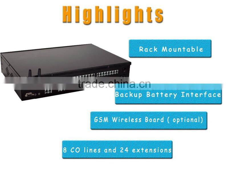 High Quality Wireless SIM card PBX Telephone System with Billing Software TP832-824