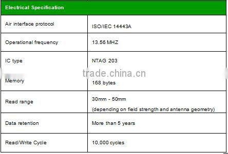 Printing & Encoding Excellent performance Printable NFC RFID Tag RFID Label NFC inlay