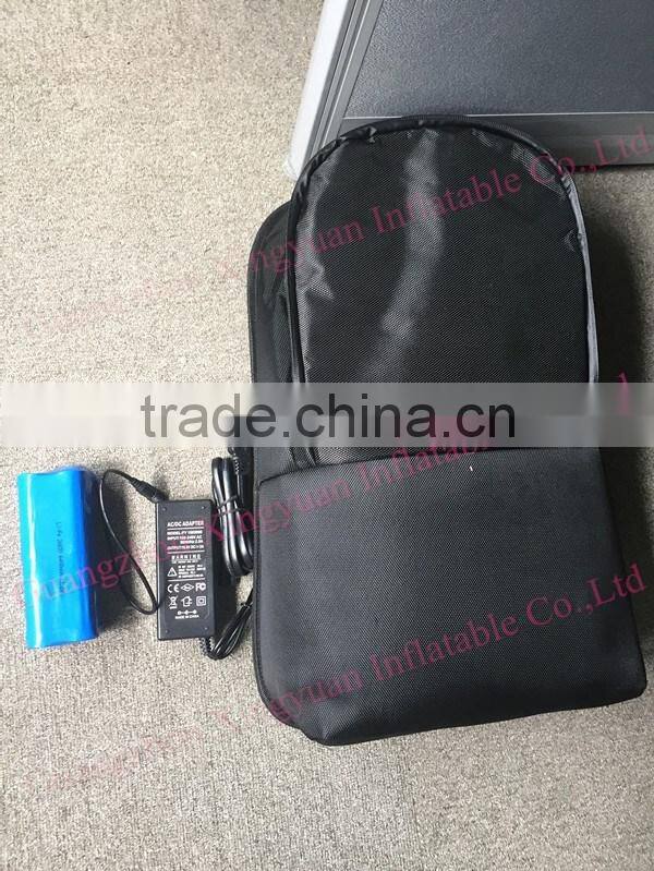 Color changed inflatable backpack balloon with removable banner