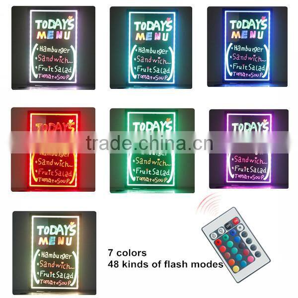 led lighting writing board fluorescent marker boards