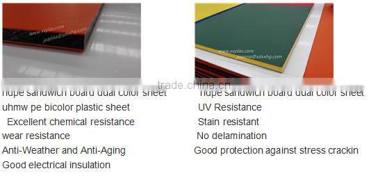 Anti slip surface dual color triple layer hdpe sheet