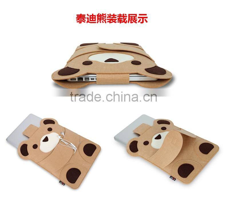 BUBM Briefcase Style felt material laptop sleeve case for gifts , for 13 Inch Macbook Air /Notebook sleeve with accessory pocket