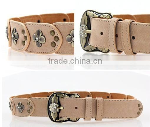 handcraft genuine leather belt with studs