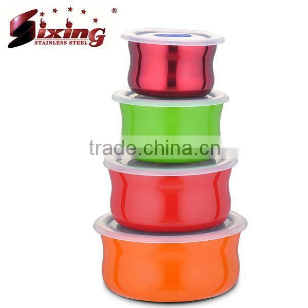 4Pcs Colorful Stainless Steel Keep Fresh Box