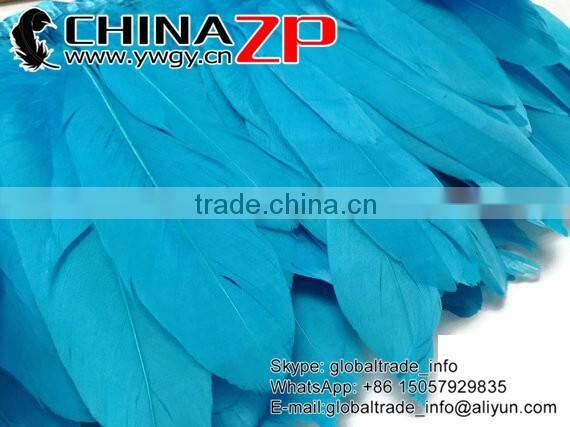CHINAZP Bulk Sale Top Selling Best Design Dyed Fluffy Turquoise Plumage Goose Satinettes Feathers Trim Trimming