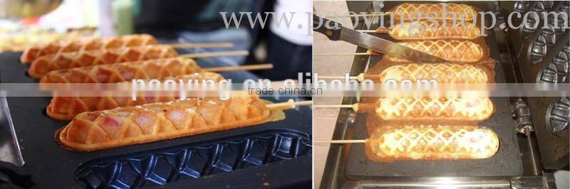 6pcs Commercial Use Non-stick 110v 220v Electric Waffle Dog Baker